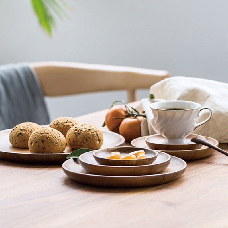Walnut Wood Round Plates