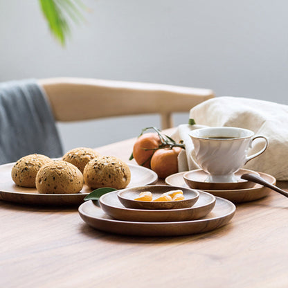 Walnut Wood Round Plates
